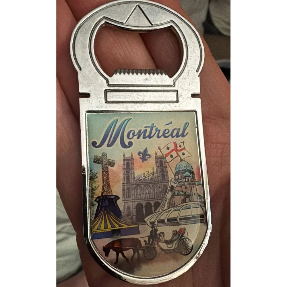Montreal Souvenir Bottle Opener Magnet Silver New